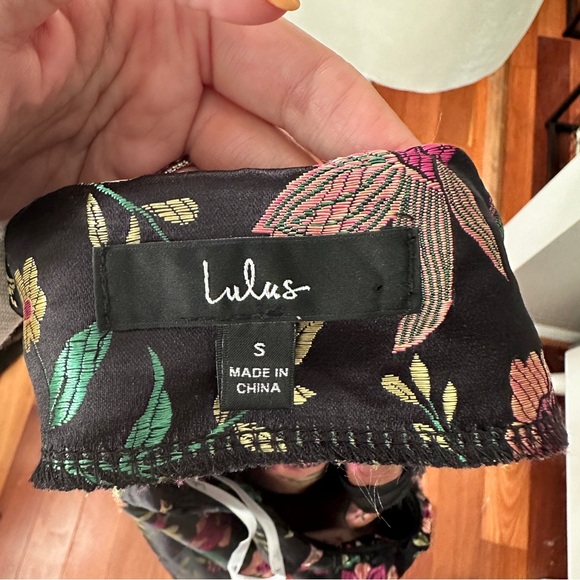 Lulu’s Make A Move Satin Floral Jacqard Dress - Picture 5 of 6